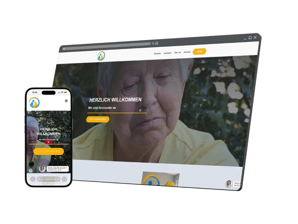 Website für neuen Pflegedienst