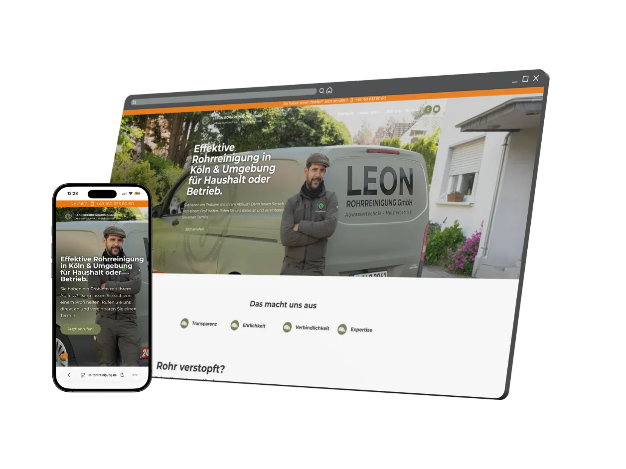 Website für Abwassertechnik-Fachbetrieb